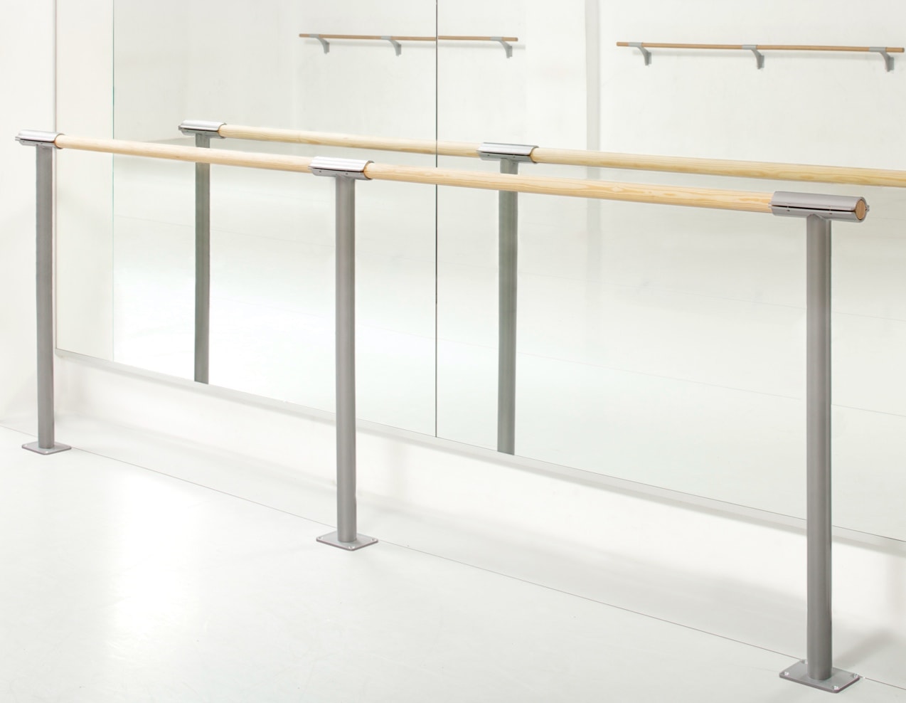 Floor-mounted ballet barres