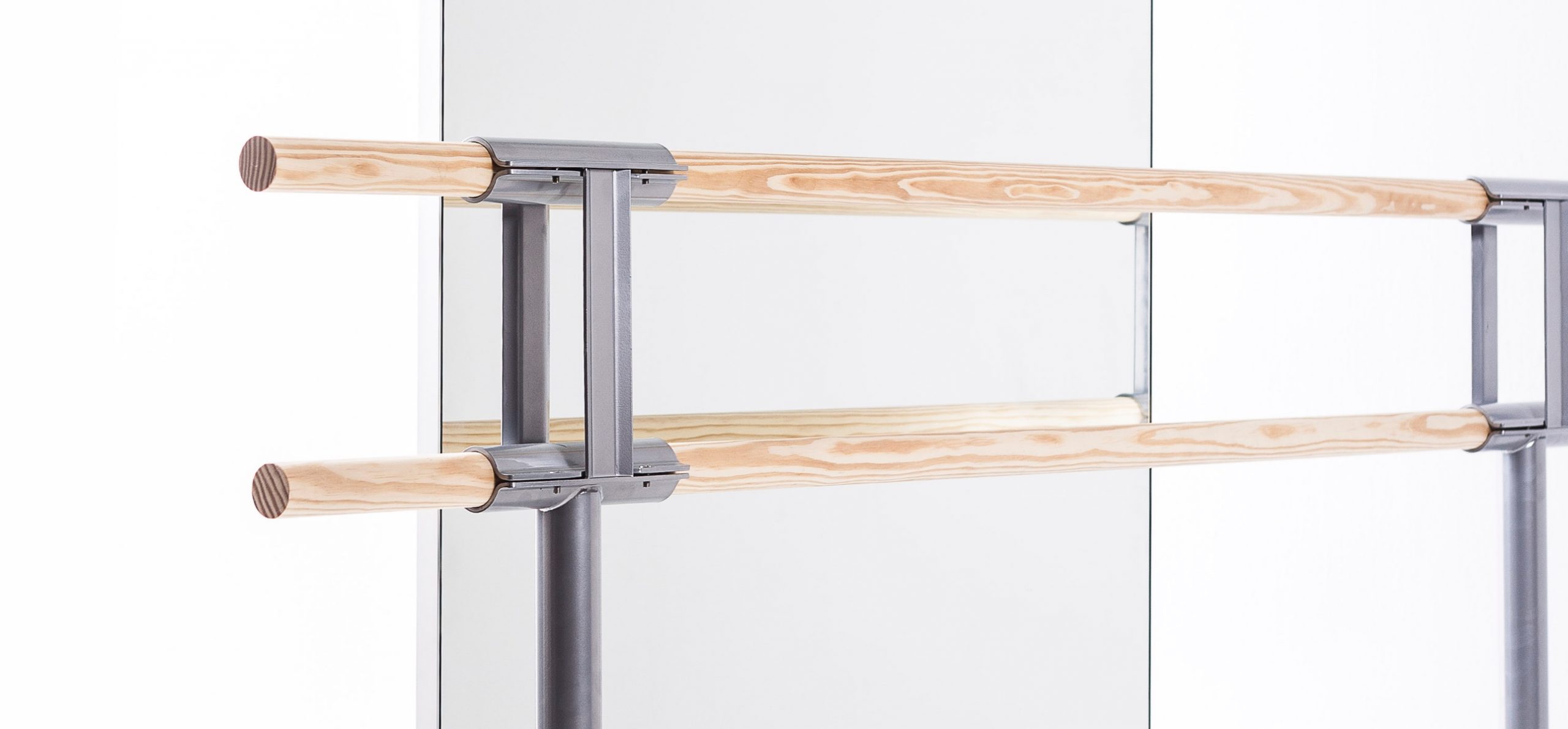 Floor-mounted double ballet barre Pina-Fix