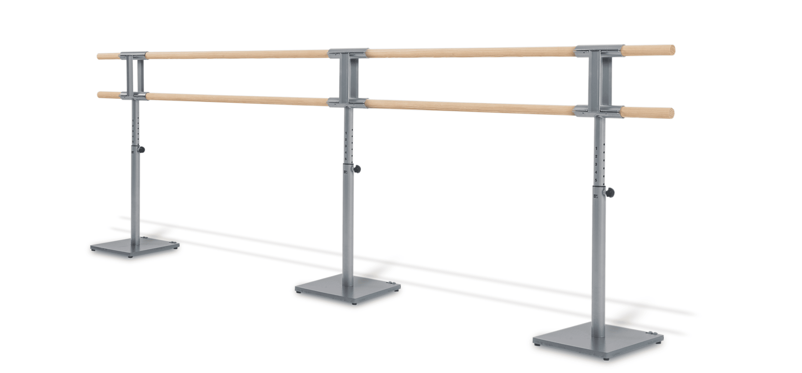 Height-adjustable portable double ballet barre Giselle